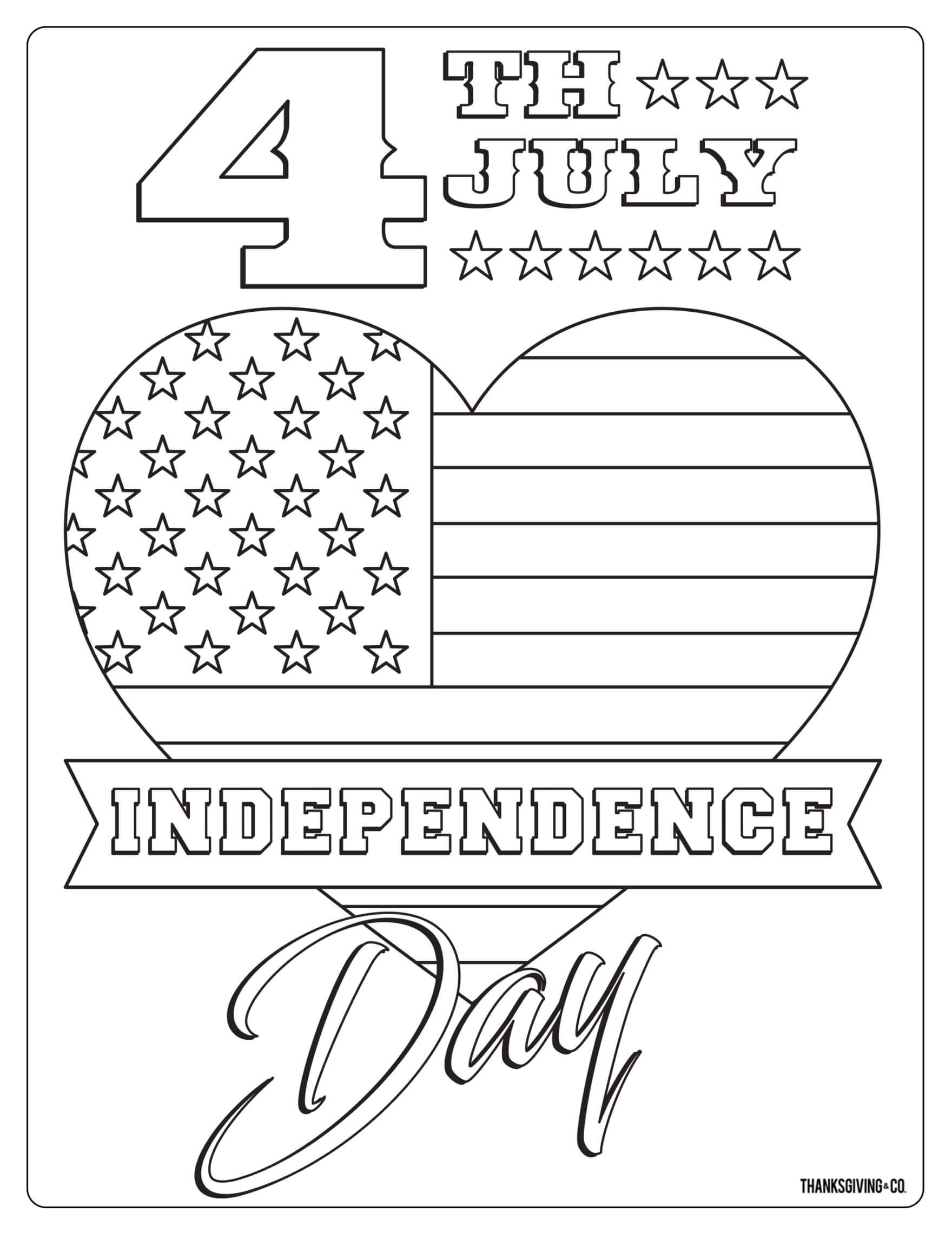 27 Printable Independence Day (4th of July) Coloring Pages - Happier Human