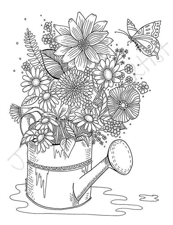 cute spring coloring pages | first day of spring coloring pages | flower spring coloring pages