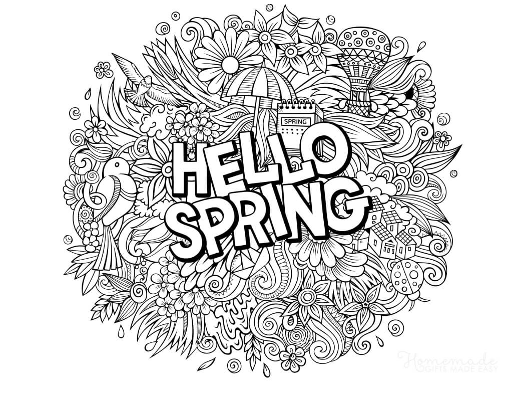 20 Printable Spring Coloring Pages for Adults & Kids   Happier Human