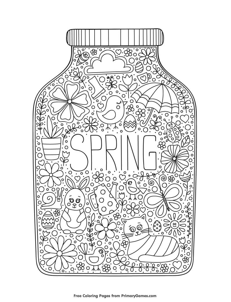 spring coloring pages flowers | spring coloring pages | free spring coloring pages