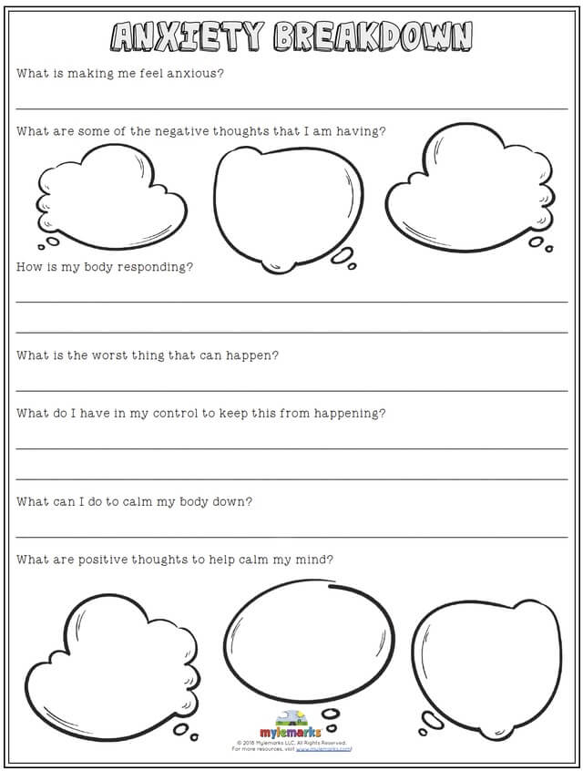 11 printable anxiety worksheets for kids teens adults happier human