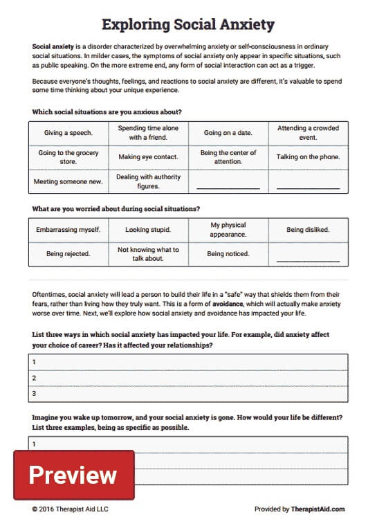 free anxiety worksheets | anxiety worksheets for teens | anxiety worksheets for adults