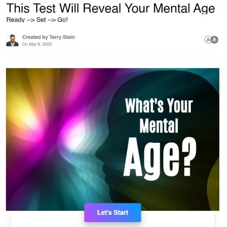 Vibrant Your Mental Age Quiz Scene Collection Vibrant Your Mental Age Quiz Scene Collection