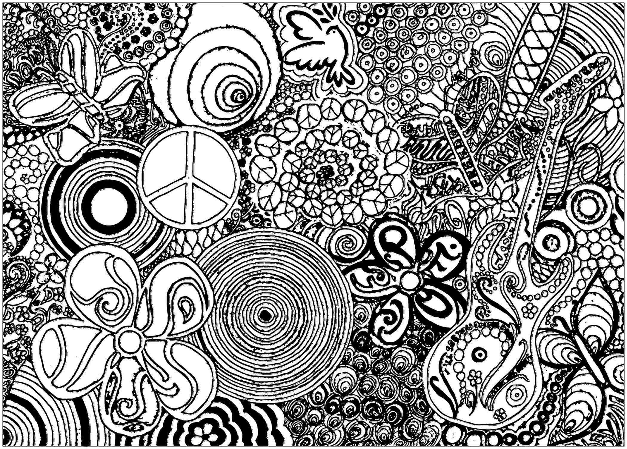 20 Trippy & Psychedelic Coloring Pages for Adults   Happier Human