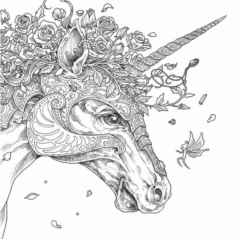17 Printable Unicorn Coloring Pages for Adults - Happier Human