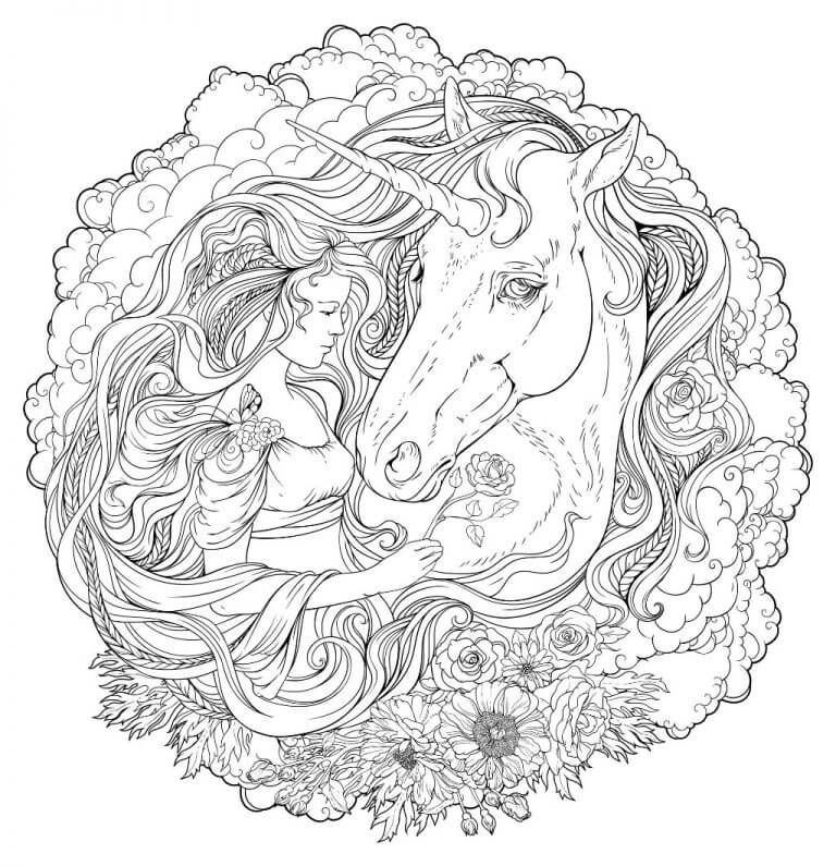 17 Printable Unicorn Coloring Pages for Adults - Happier Human