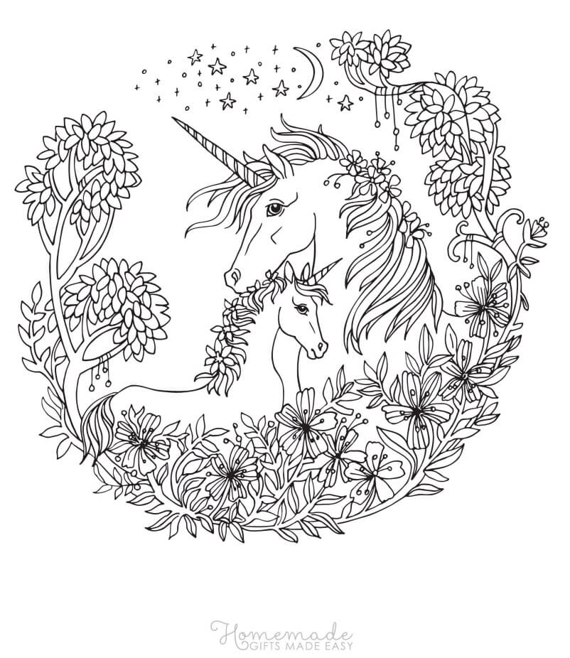 unicorn family coloring pages | unicorn coloring pages for adults pdf | unicorn images to print free