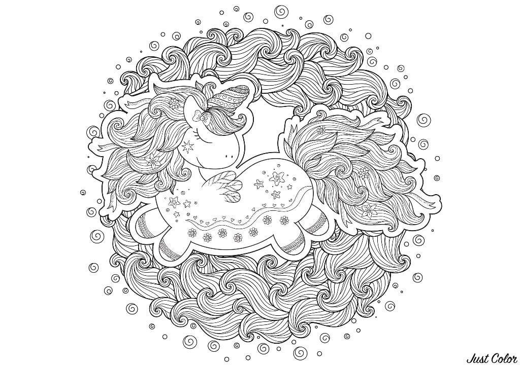 17 Printable Unicorn Coloring Pages for Adults - Happier Human