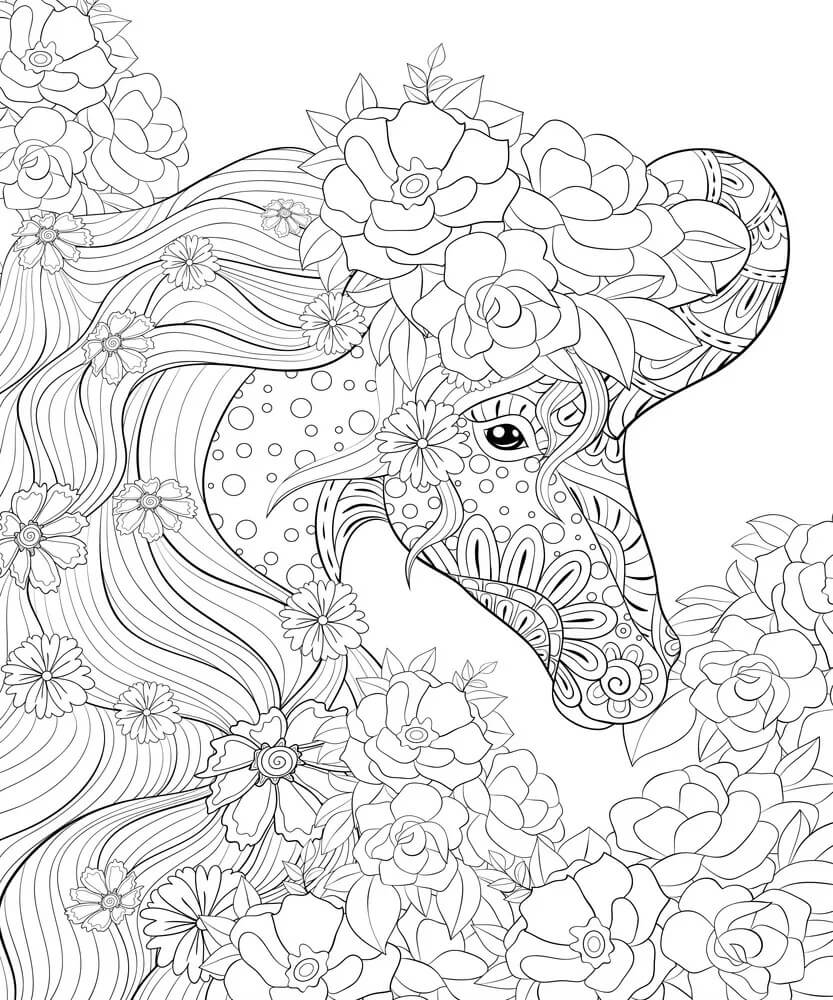 17 Printable Unicorn Coloring Pages for Adults - Happier Human