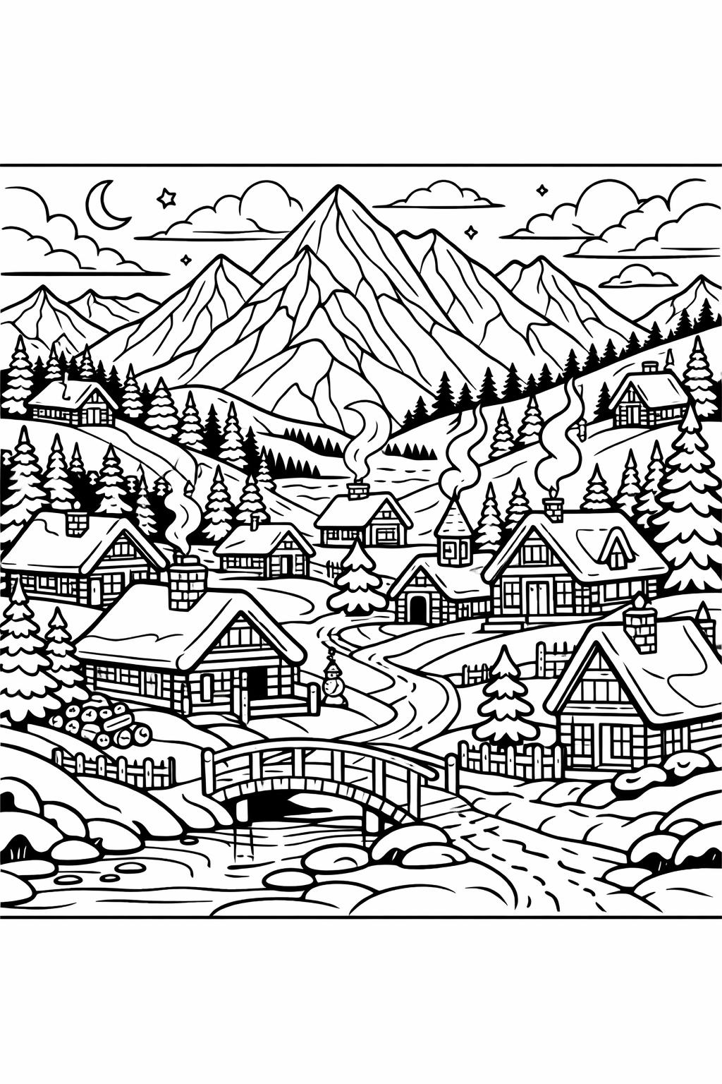desert landscape coloring page | dunes and sky design | calm desert scenery