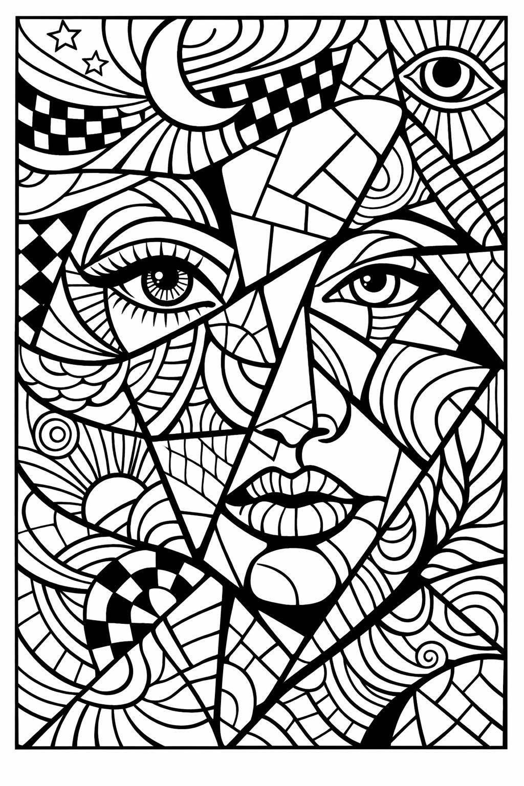 mandala abstract coloring | circular abstract pattern | symmetrical art coloring