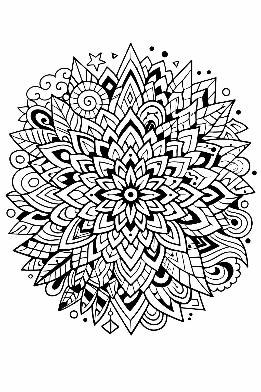 abstract adult coloring page | intricate abstract patterns | modern line art coloring