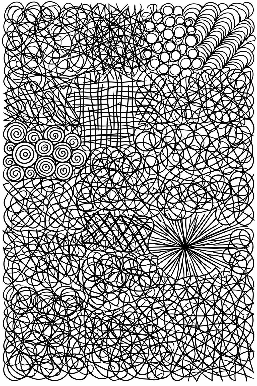 wave abstract coloring page | curved line patterns | rhythmic art design