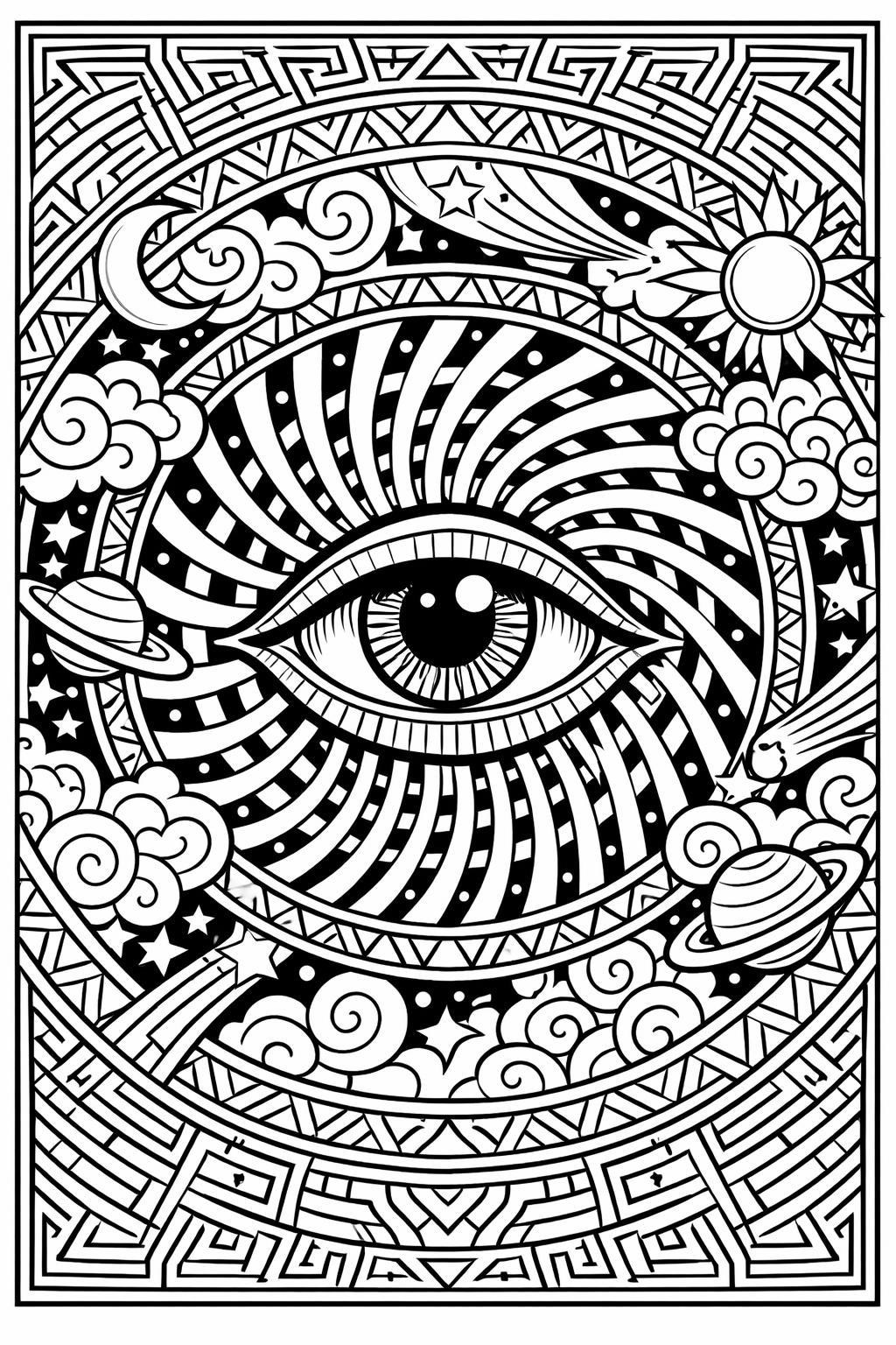 mountain landscape coloring page | scenic mountain view line art | calming outdoor design