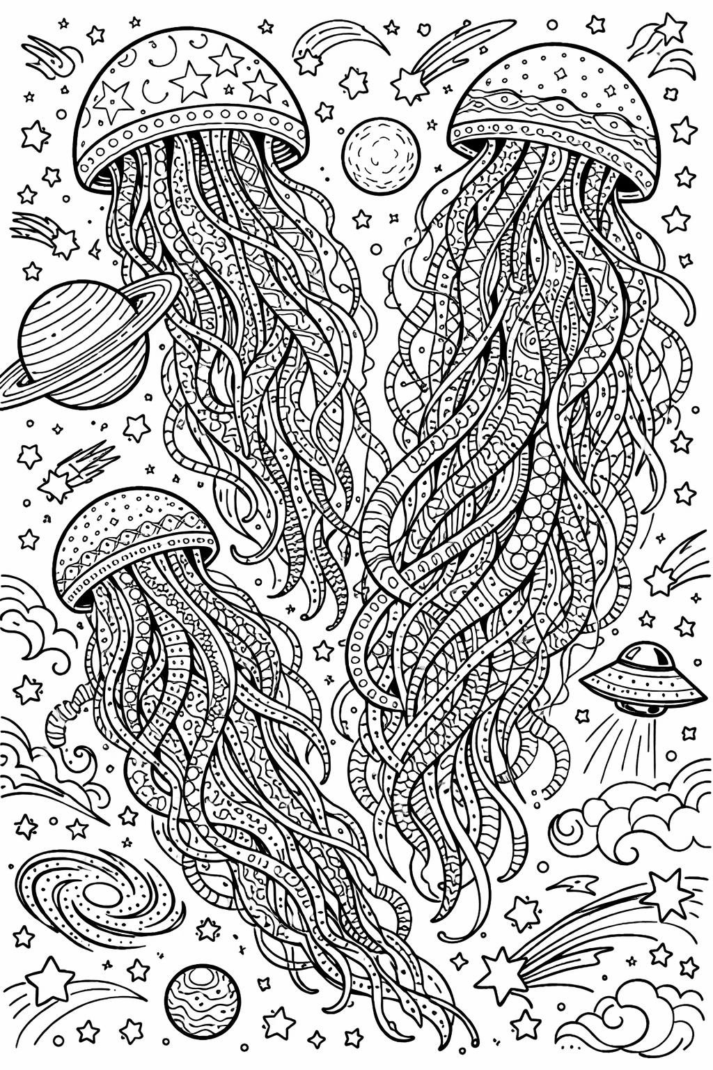 forest scenery coloring page | detailed woodland scene | peaceful nature illustration