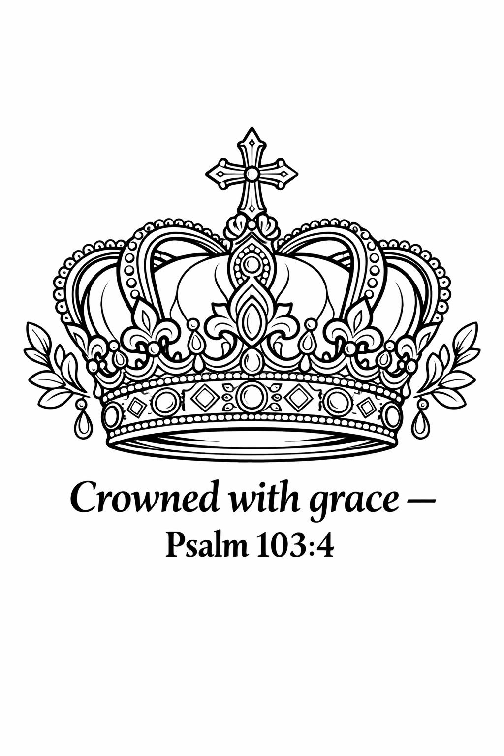 Scripture coloring page with cross and verse | Christian adult coloring sheet | Faith based printable coloring page