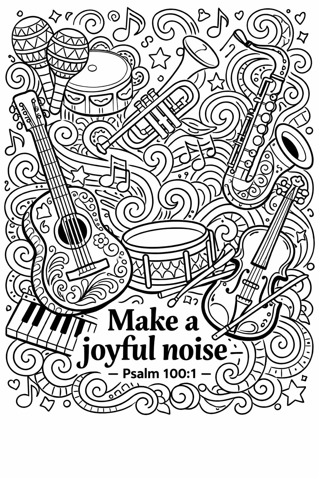 Scripture coloring page with Bible verse | Christian coloring page for adults | Printable faith coloring sheet