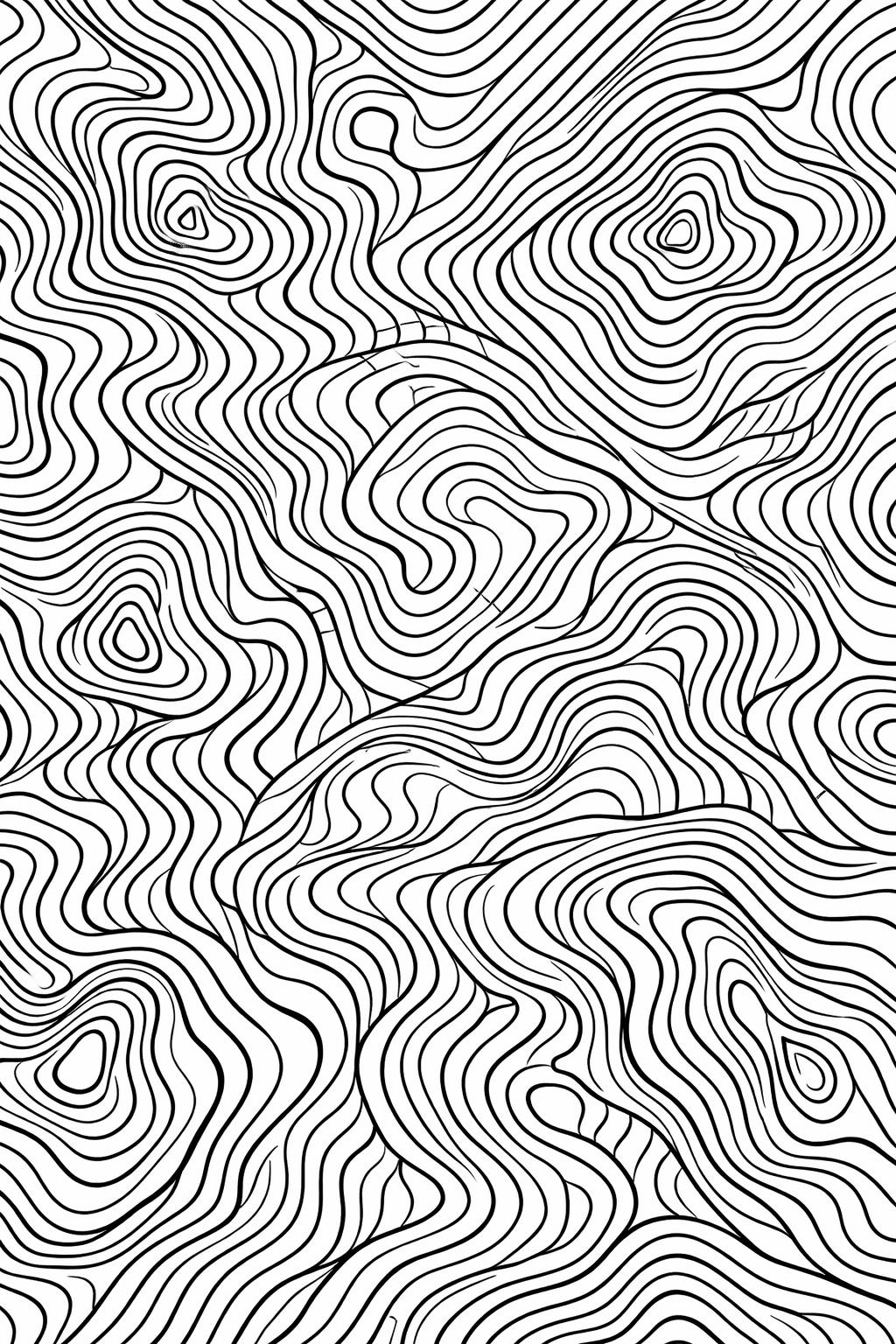 spiral abstract coloring | swirling shapes design | hypnotic pattern page