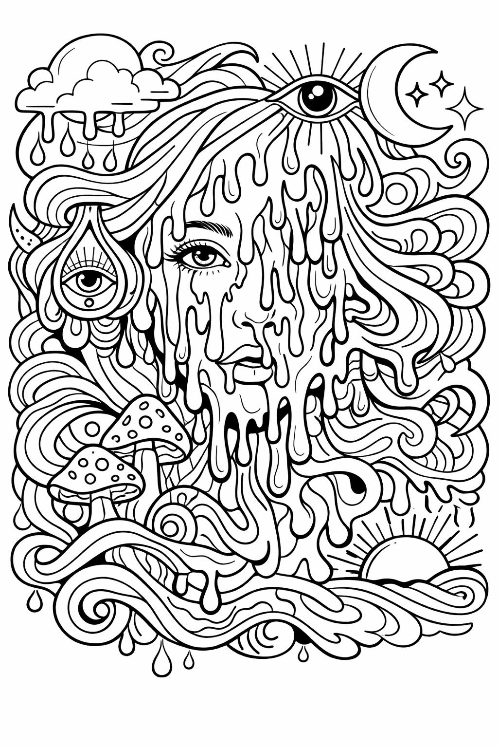 river scenery coloring page | flowing river landscape | relaxing water scene