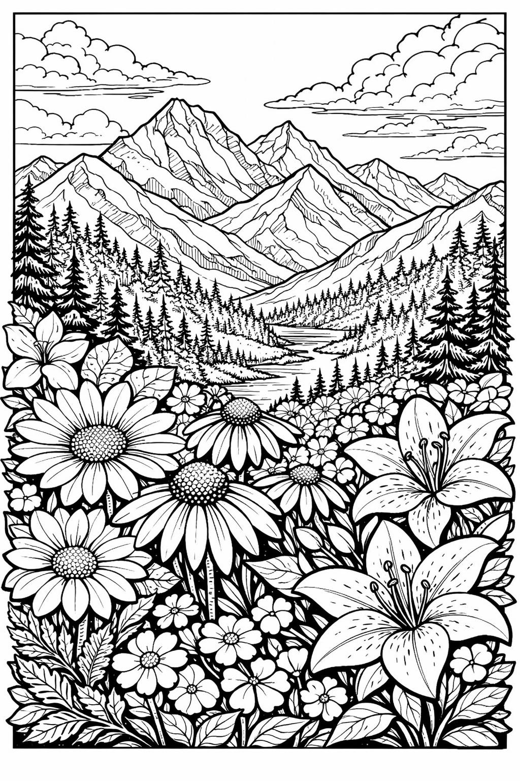flower coloring pages for adults | flower coloring pages printable | spring flower coloring pages for adults