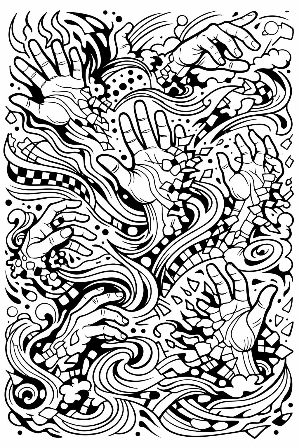 meadow coloring page | open field landscape | relaxing countryside scene