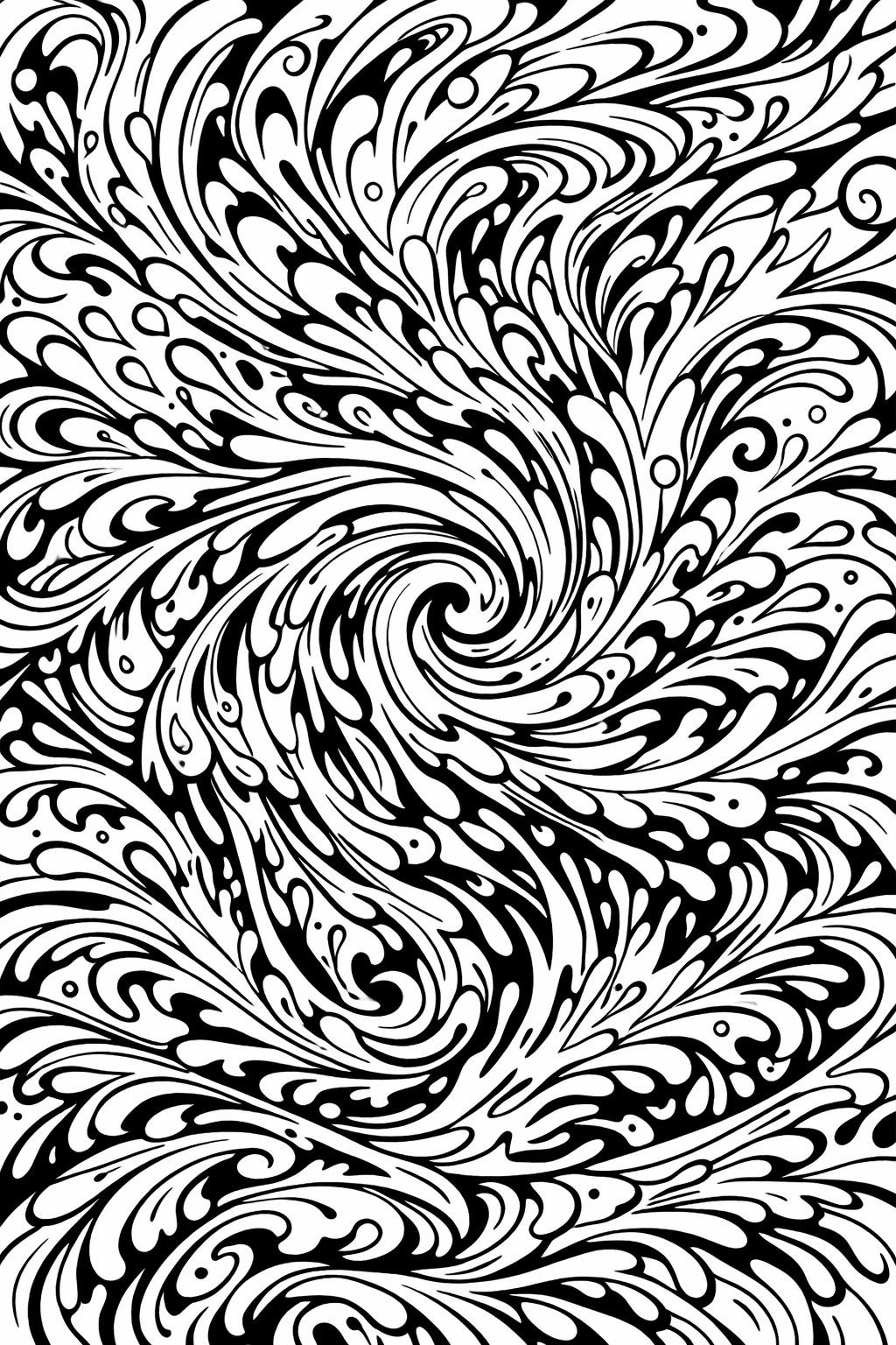textured abstract coloring | layered line art | dimensional pattern sheet