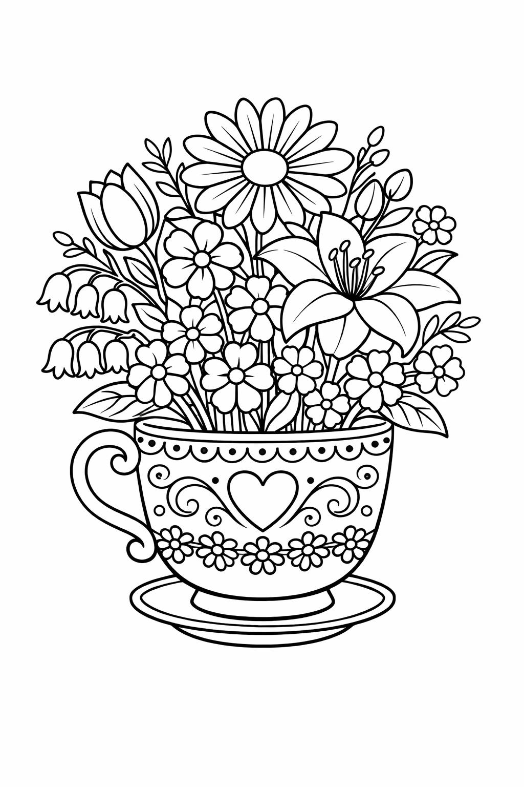 flower coloring pages for adults | flower coloring pages printable | spring flower coloring pages for adults