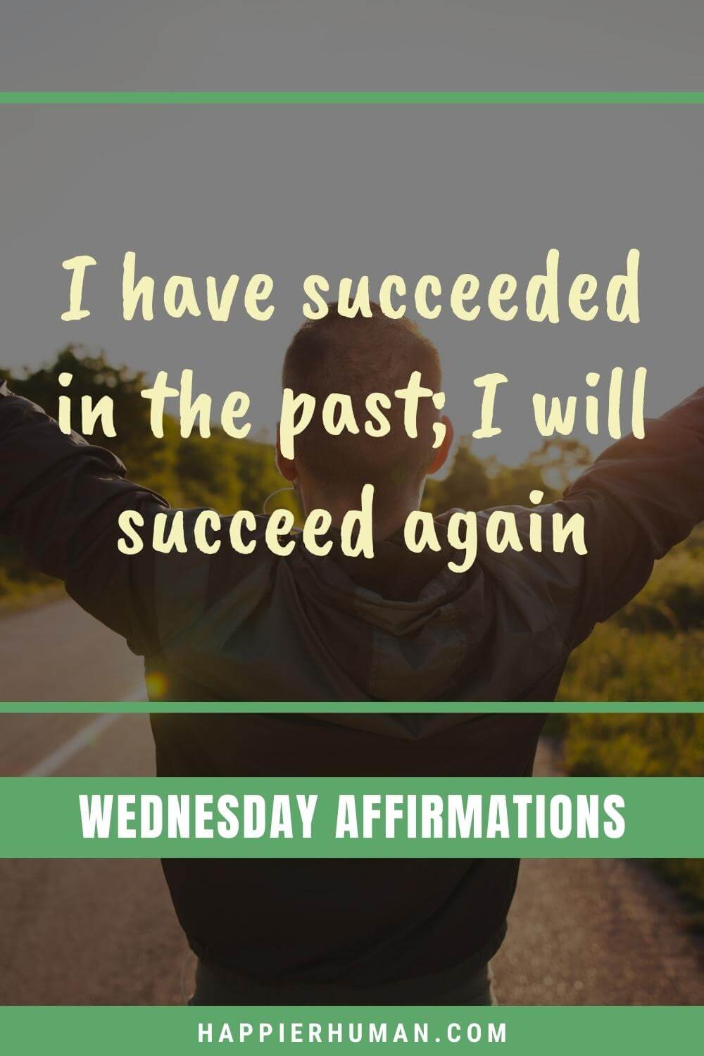 Wednesday Affirmations - I have succeeded in the past; I will succeed again | wednesday morning affirmations images | wednesday quotes | wednesday positive quotes