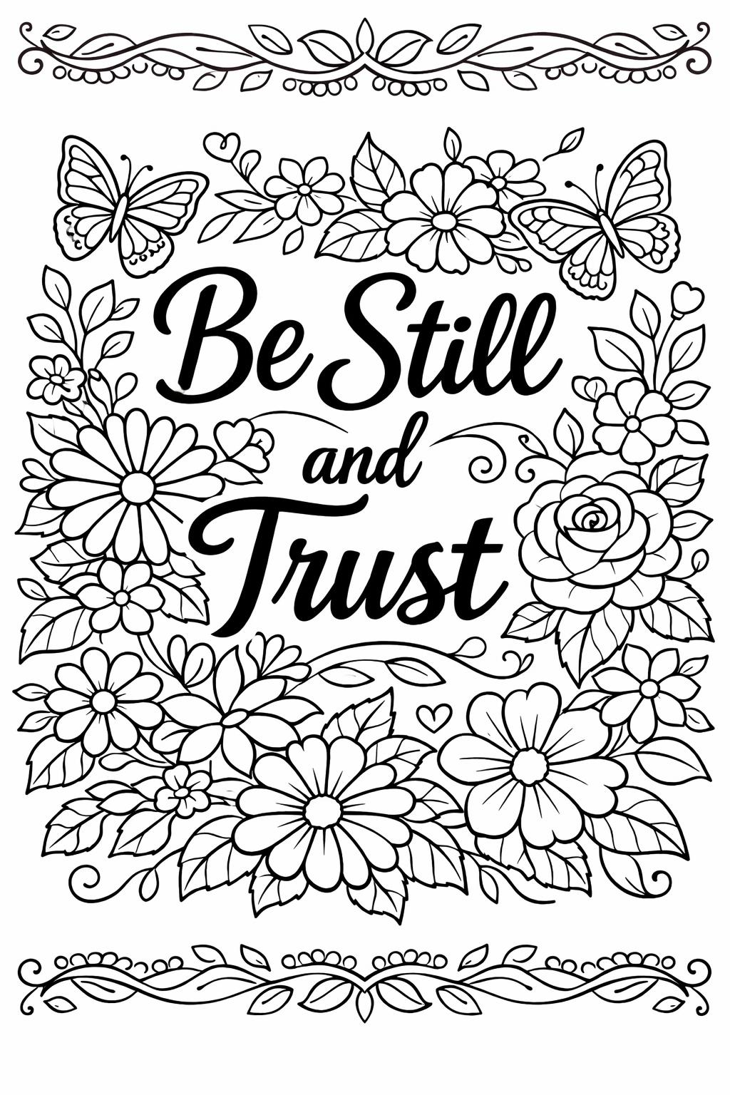 prayer journal coloring page | devotional themed illustration | calming religious artwork