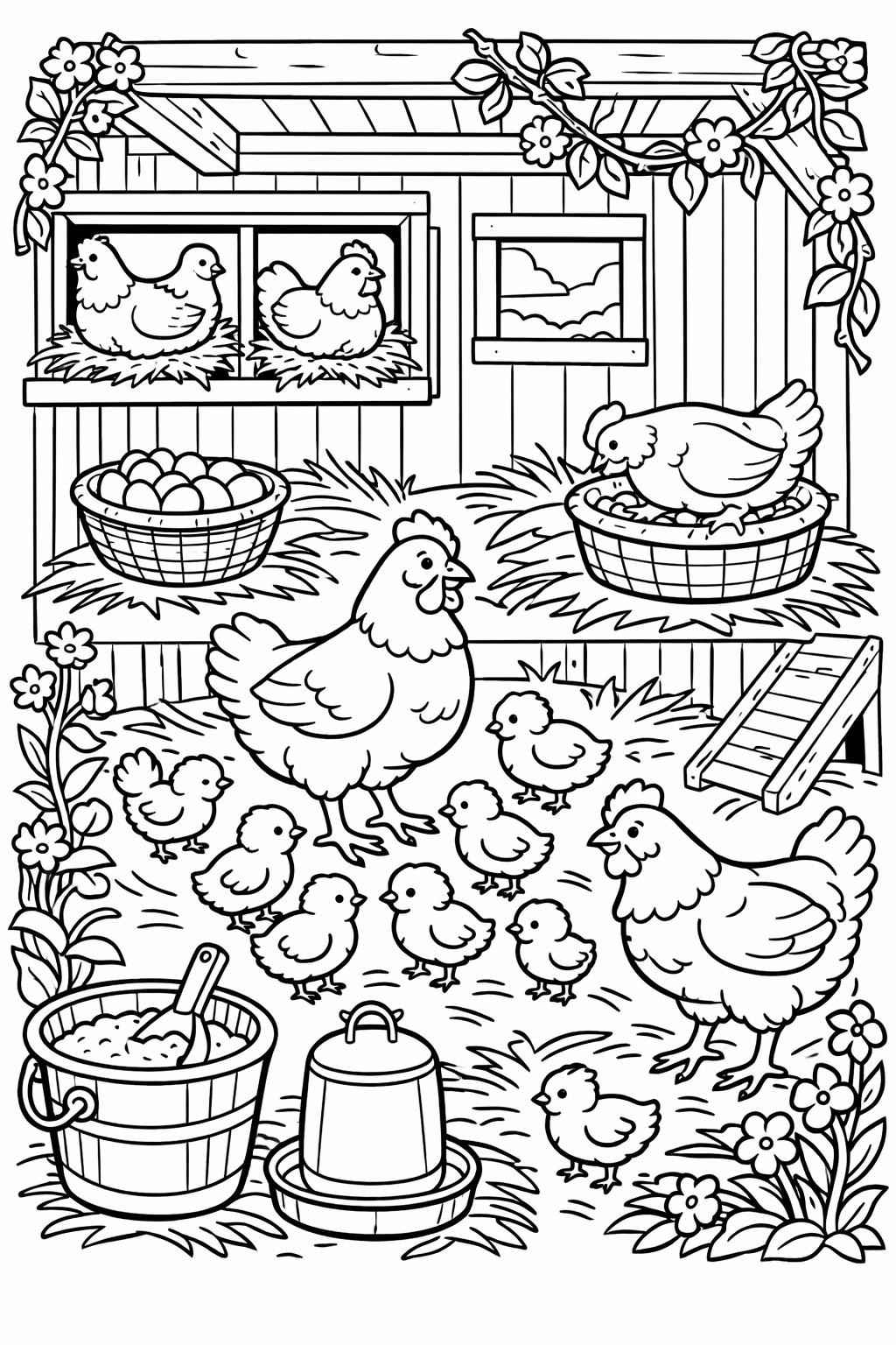 duck coloring page | cute farm duck | kids coloring activity