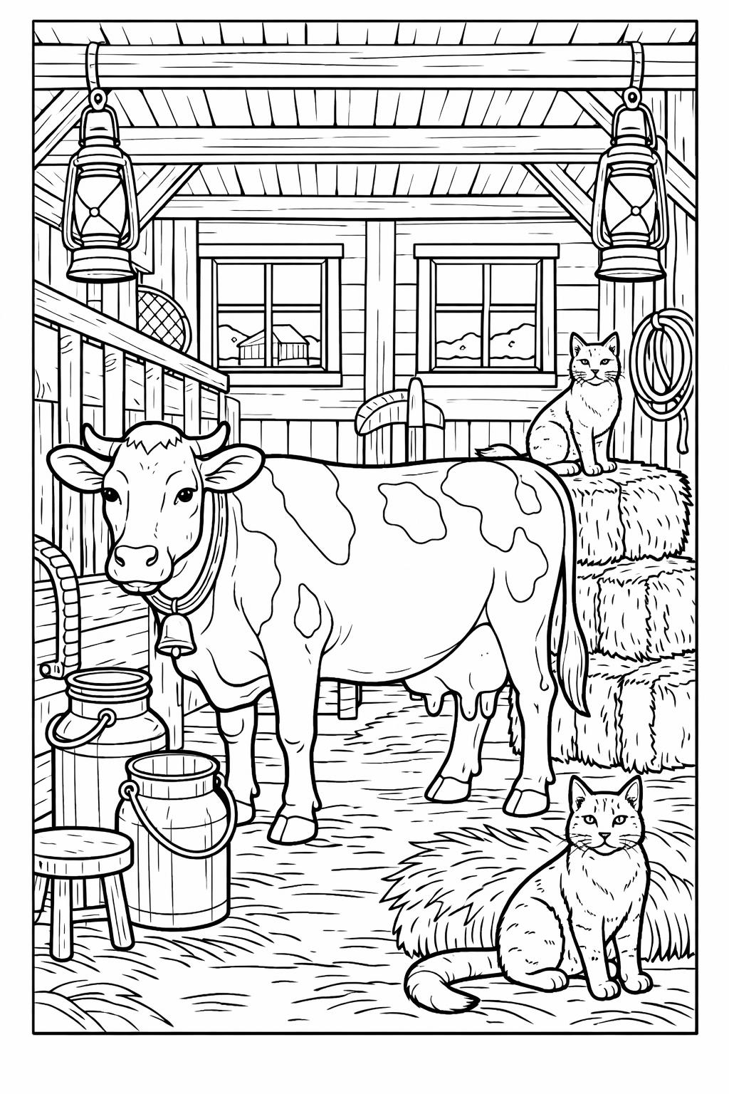 barnyard friends coloring page | mixed farm animals | kids coloring sheet