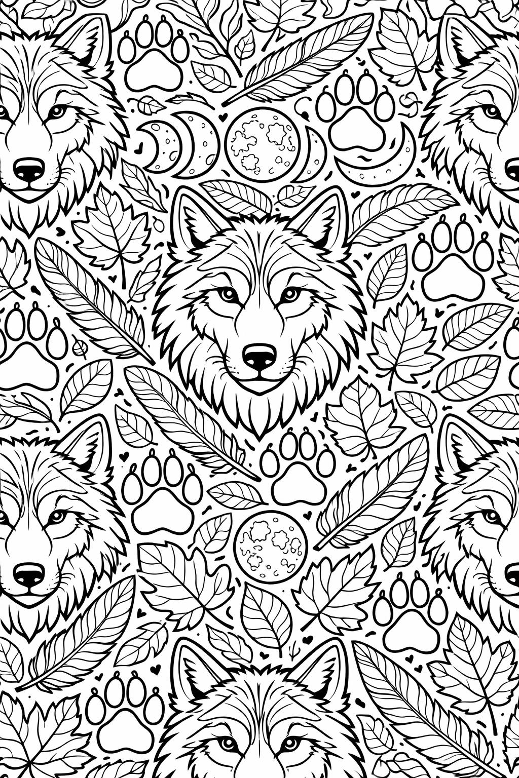 realistic wolf coloring page | intricate wolf artwork | nature coloring page