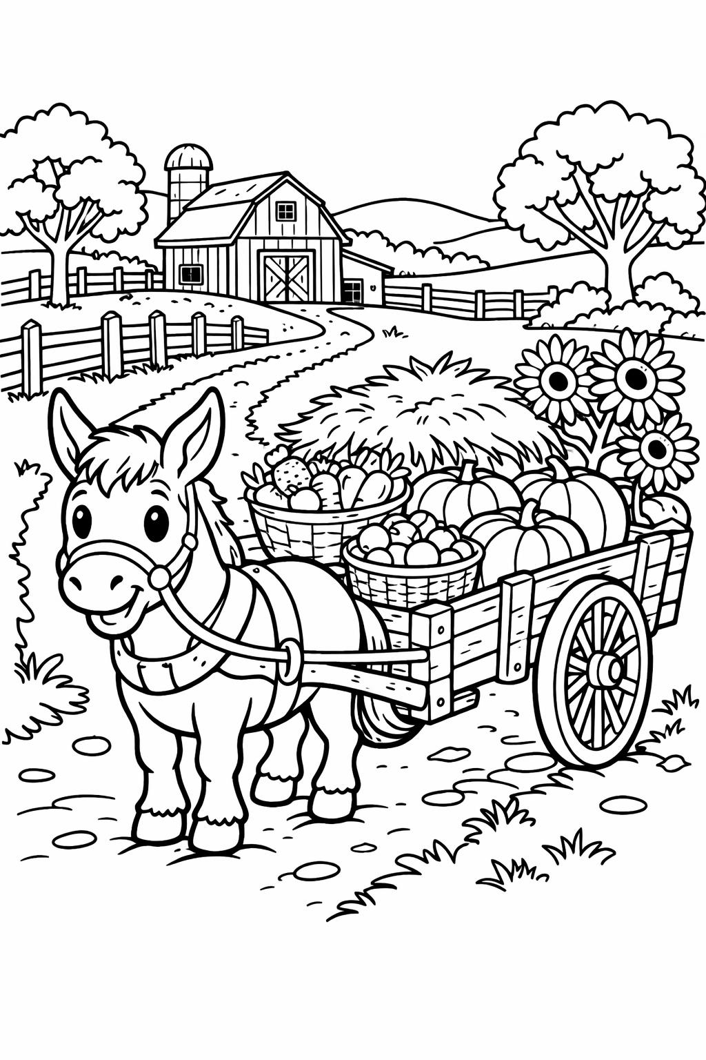 rabbit coloring page | adorable farm bunny | fun coloring page