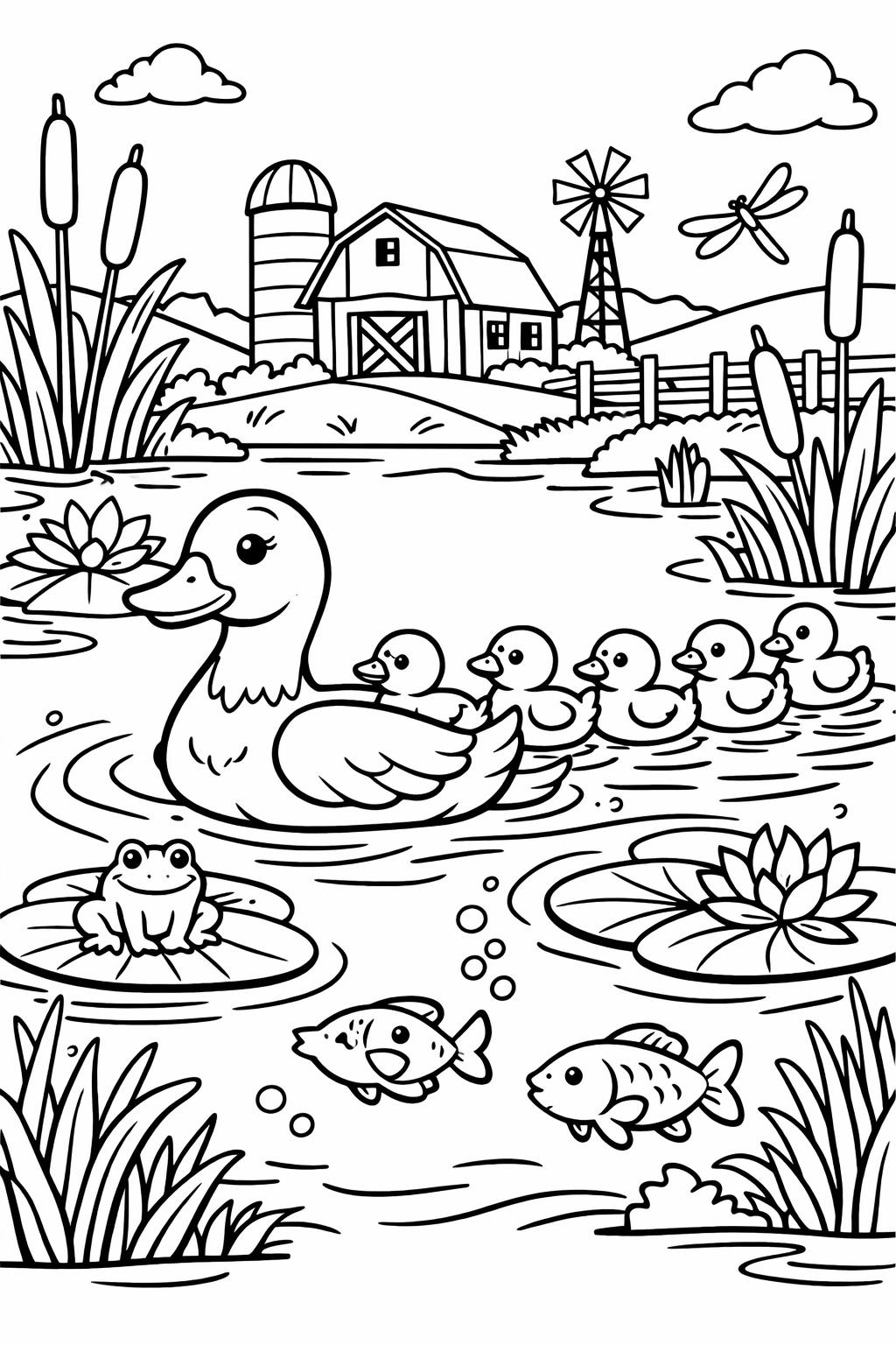 chicken coloring page | farm bird illustration | printable coloring sheet