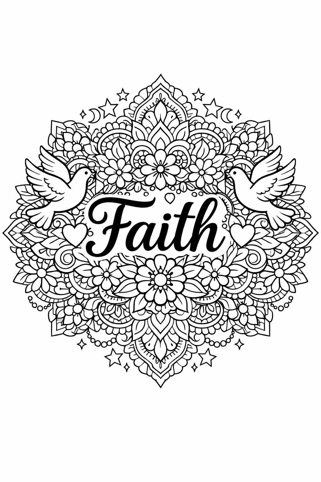 blessing coloring page | uplifting religious artwork | devotional coloring sheet