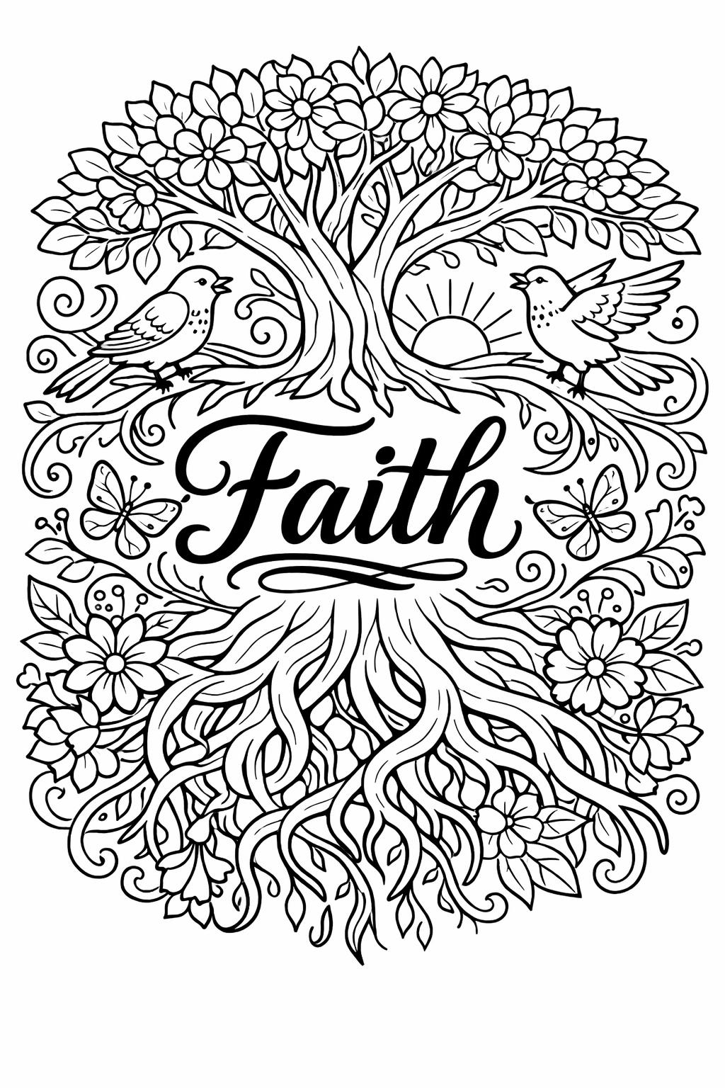 dove coloring page | symbol of peace and faith | spiritual nature design