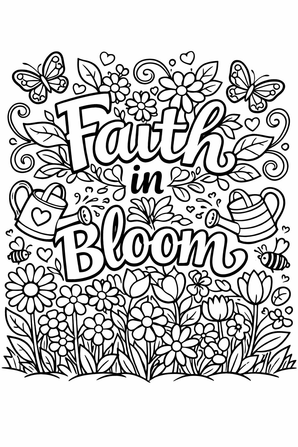 faith and flowers page | floral religious illustration | peaceful artwork
