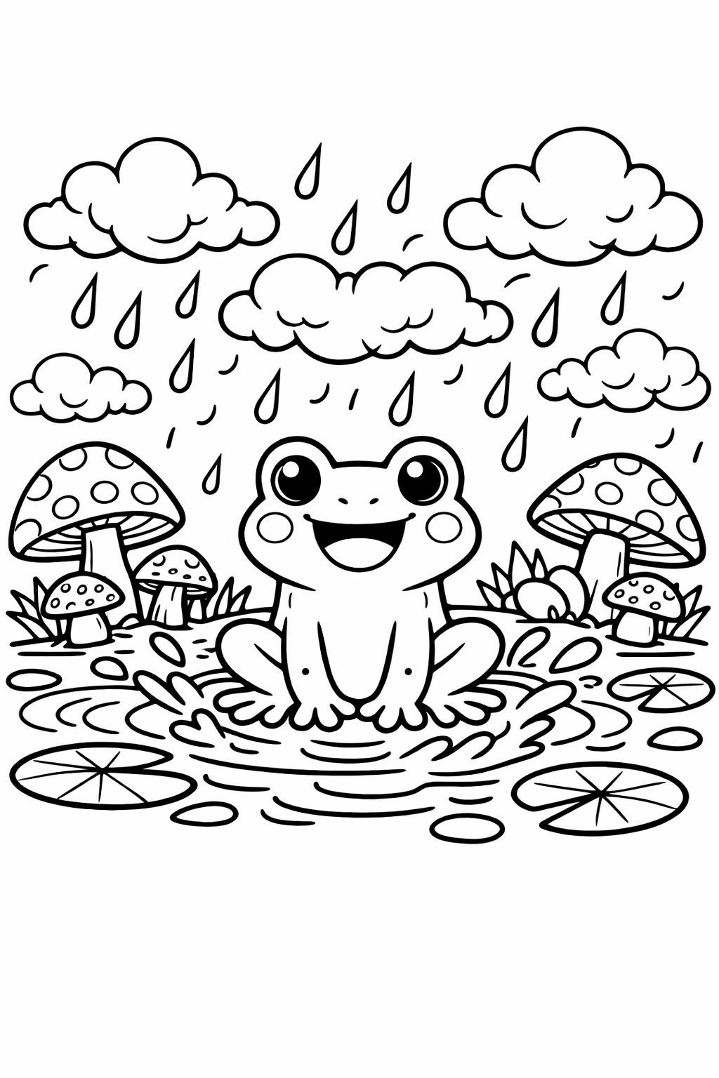 rainy day doodle page | playful weather sketches | creative coloring sheet