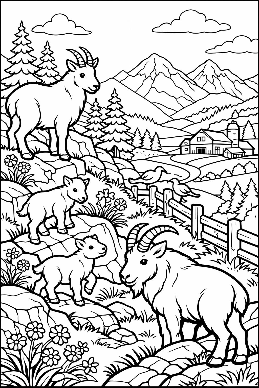 farmer and animals coloring page | countryside farm life | printable artwork
