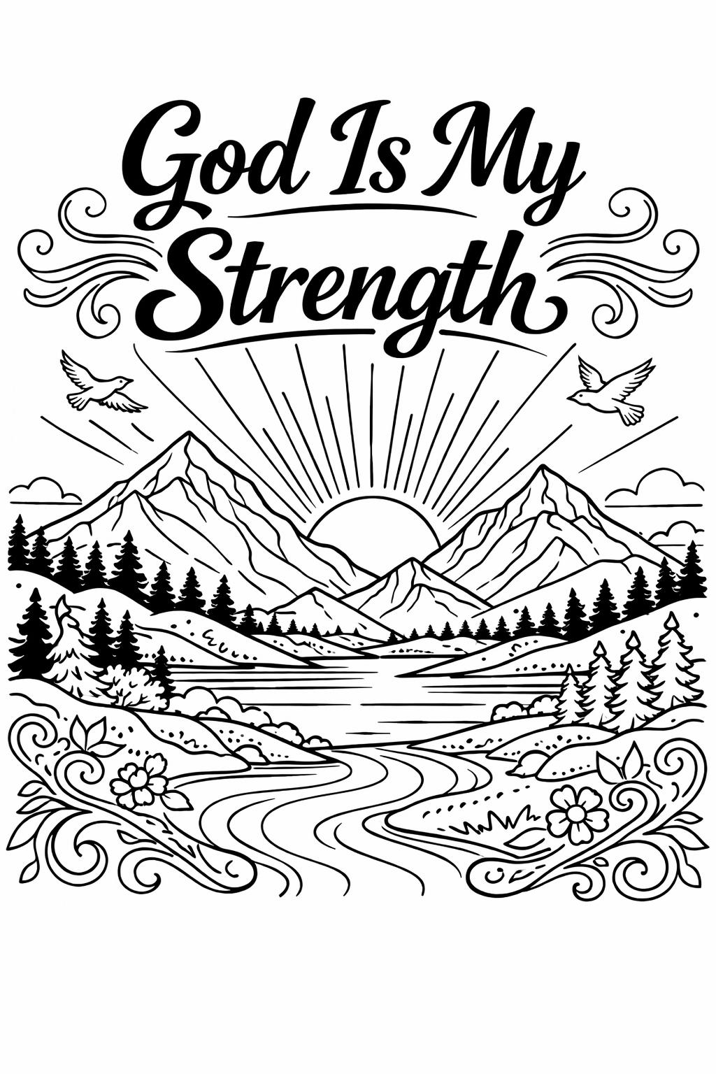 angel coloring page | heavenly illustration | inspirational faith artwork