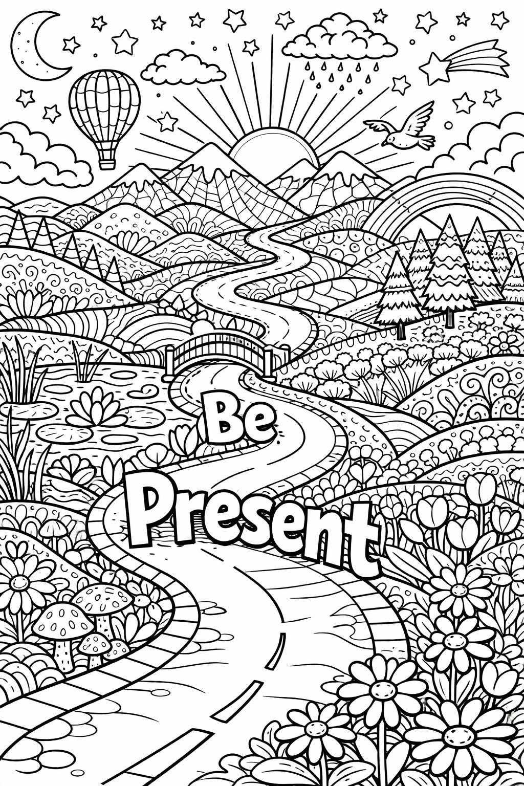 autumn coloring page | fall leaves design | seasonal calming sheet