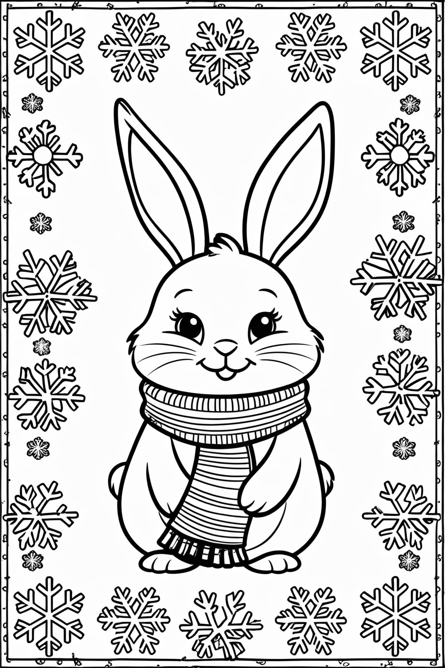 Warm hearts this winter with this adorable rabbit surrounded by delicate snowflakes! Perfect for kids' seasonal art projects, classroom decorations, or nursery wall art, this charming image captures the gentle magic of winter with a lovable bunny friend that children will adore.Cute Rabbit Image | Snowflakes Art | Kids Seasonal Art | Winter Rabbit | Bunny Snowflakes | Children's Winter Art | Seasonal Kids Art | Cute Bunny Image | Winter Animal Art | Kids Room Decor | Seasonal Coloring | Rabbit Art | Winter Kids Art | Adorable Bunny | Snowflake Animals