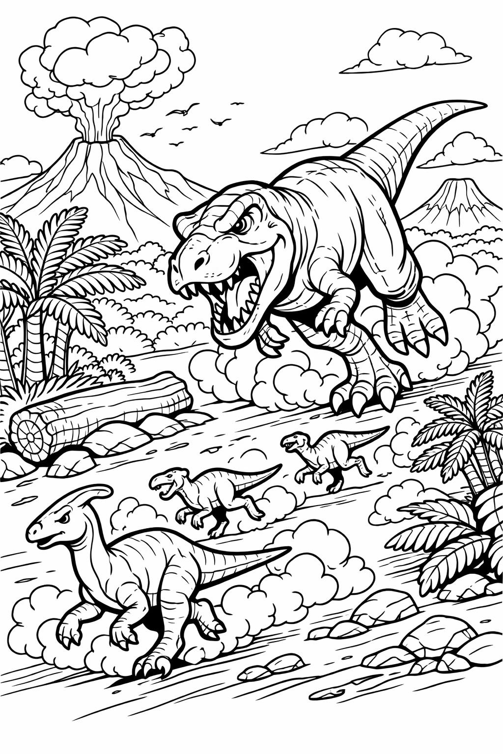 T Rex mandala coloring page | intricate dinosaur design | relaxing coloring activity