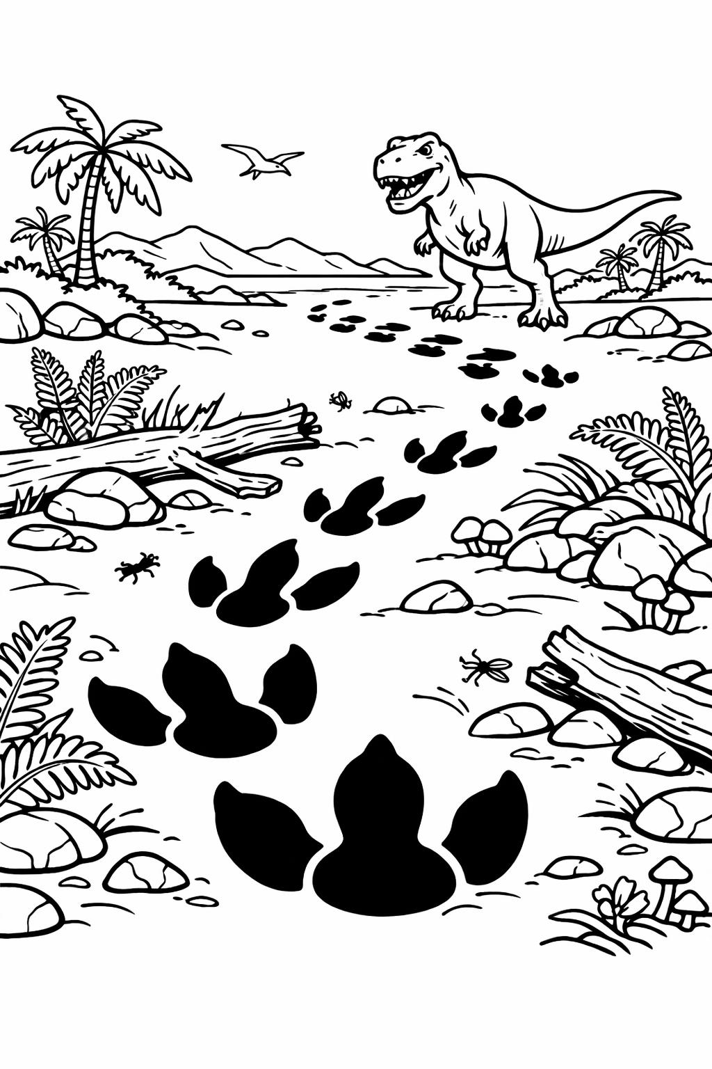 T Rex dinosaur coloring page | Tyrannosaurus Rex artwork | printable coloring activity