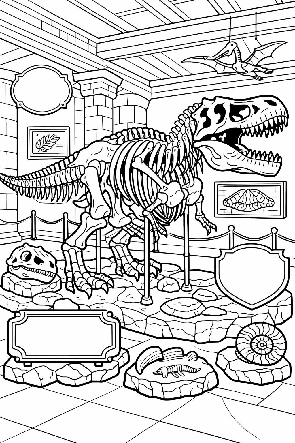 T Rex and volcano coloring page | prehistoric adventure scene | printable dinosaur sheet