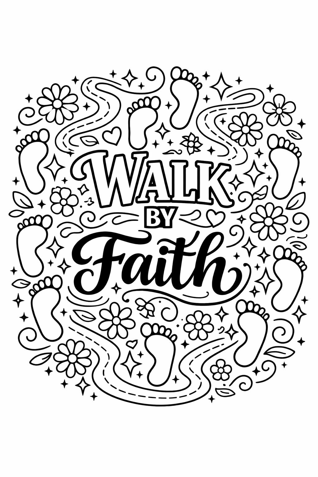 faith coloring page | spiritual coloring sheet | religious artwork