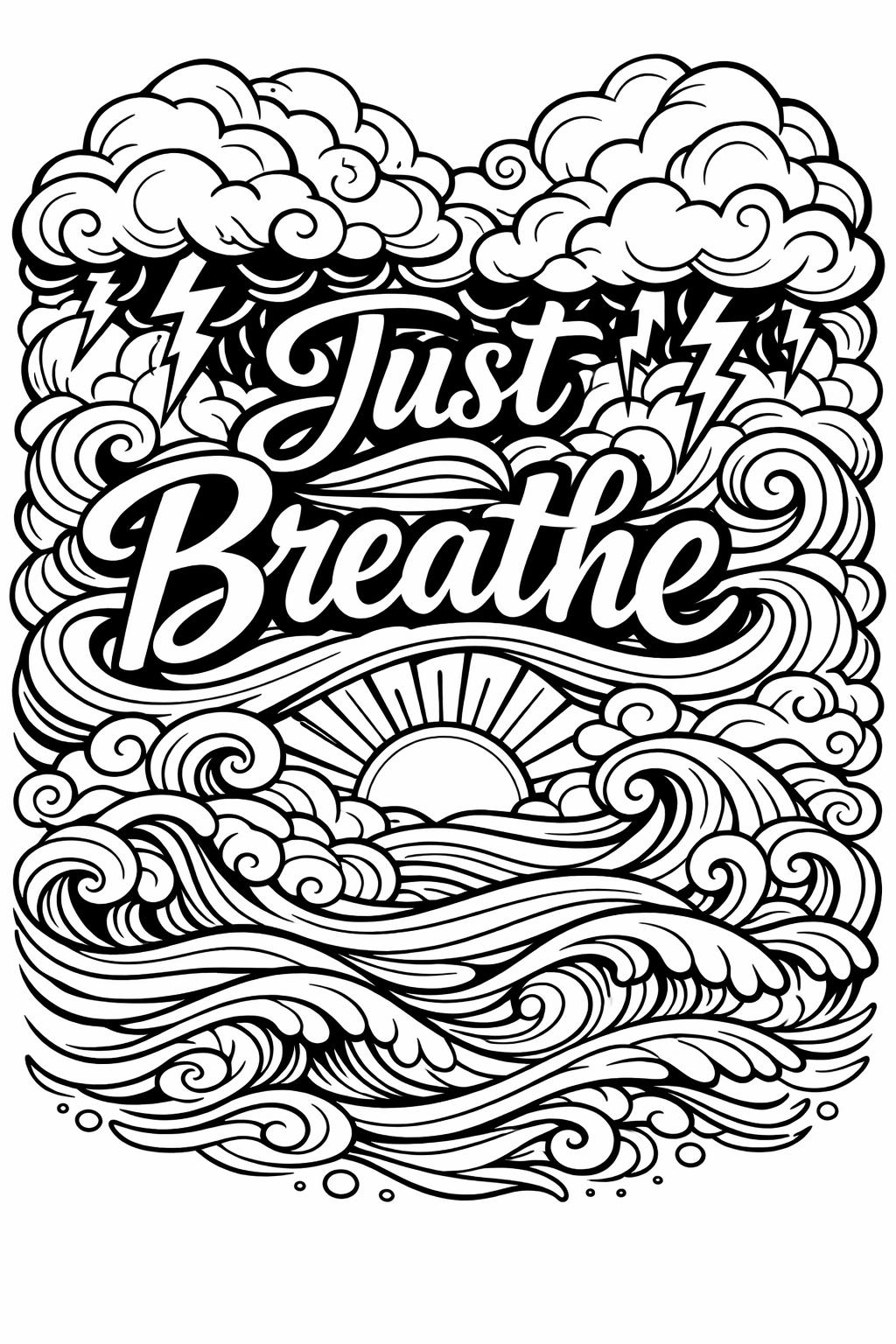 stress reduction coloring page | soothing pattern illustration | relaxing adult coloring sheet