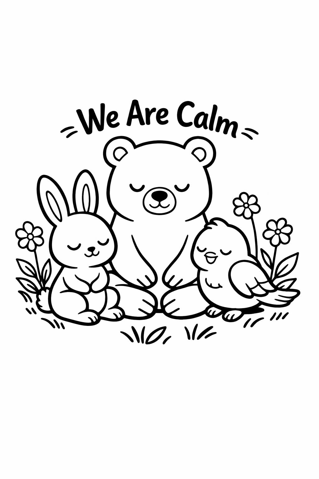kids therapeutic coloring page | calming coloring sheet for kids | simple relaxation coloring page