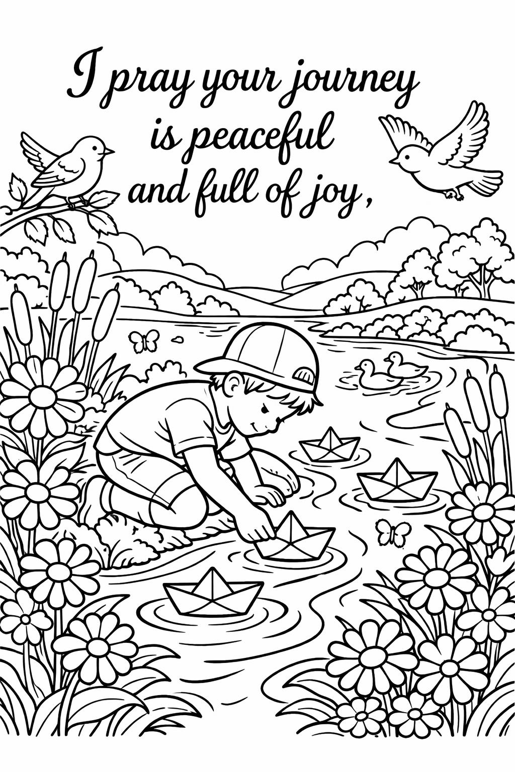 praying hands coloring page | spiritual prayer illustration | religious coloring artwork