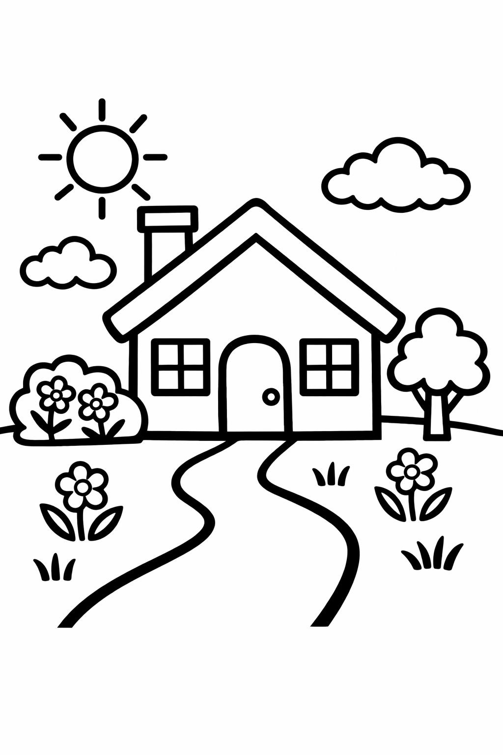 Easy coloring page for seniors with animals | Simple pet coloring page | Large print animal coloring sheet
